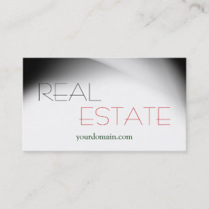 Tarjeta De Visita White Gray Real Estate Agent Trendy Business Card