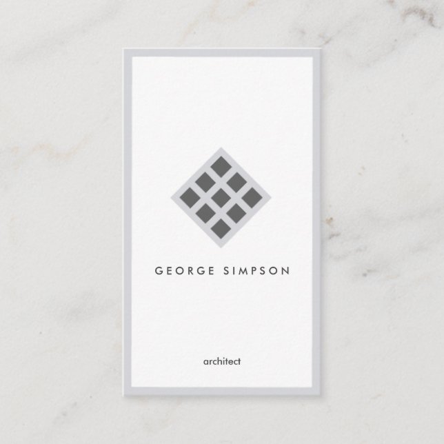 Tarjeta De Visita White grey black geometric elegant framed card (Anverso)