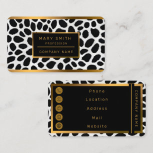 Tarjeta De Visita White Leopard Elegant Trendy Luxury Collection