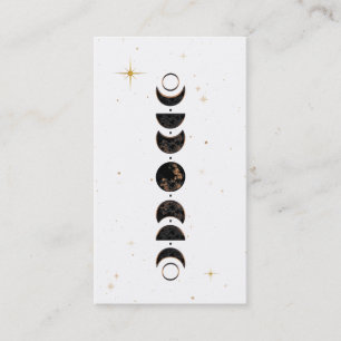 Tarjeta De Visita *~* White Lunar Fases Cósmicas de la Luna Univers