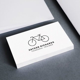 Tarjeta De Visita White Minimal Personal Trainer Cycling Instruction