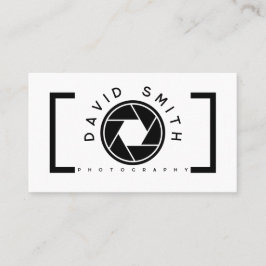 Tarjeta De Visita White Minimalist Camera Photographer Business Card