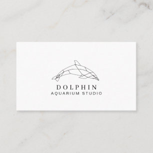 Tarjeta De Visita White Modern Low Poly Dolphin Ocean Professional