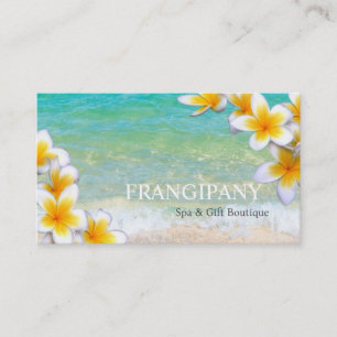 Tarjeta De Visita White Plumeria Beach Spa Resort Boutique B&B