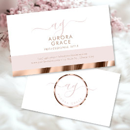 Tarjeta De Visita White Rose Gold Grace