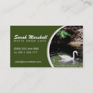 Tarjeta de visita White Swan Green Garden