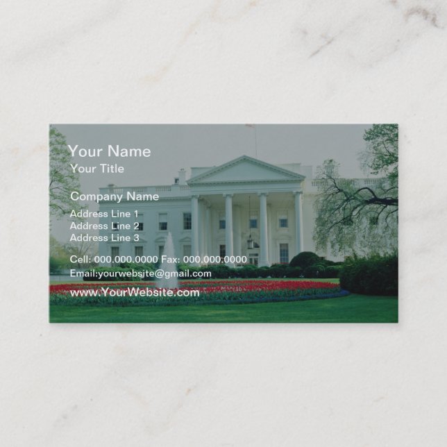 Tarjeta De Visita White The White House, Washington, D.C., EE.UU. fl (Anverso)