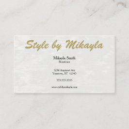 Tarjeta De Visita White Wave Gold on Gray Stylist Fashion Adaptable