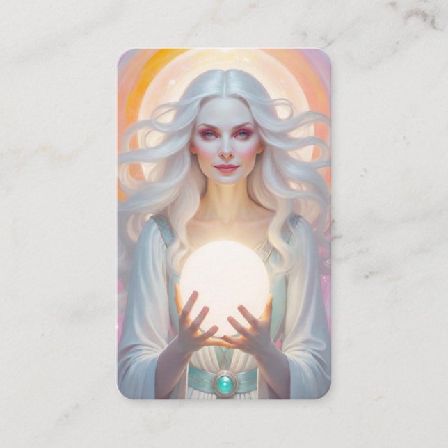 Tarjeta De Visita White Witch Oracle Cards (Anverso)