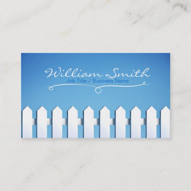 Tarjeta De Visita White Wood fence Business card (Anverso)