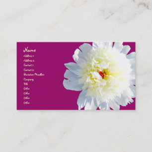 Tarjeta De Visita whitepeony3, nombre, dirección 1, dirección 2,