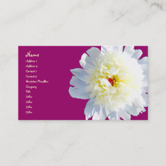 Tarjeta De Visita whitepeony3, nombre, dirección 1, dirección 2,