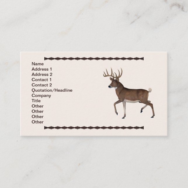 Tarjeta De Visita Whitetail Buck (Anverso)