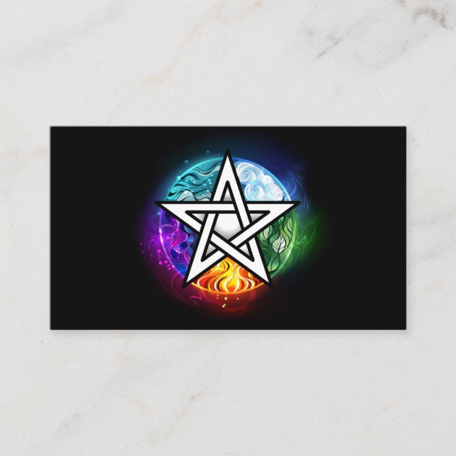 Tarjeta De Visita Wiccan pentagram (Anverso)