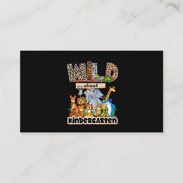Tarjeta De Visita Wild About Kindergarten (Anverso)
