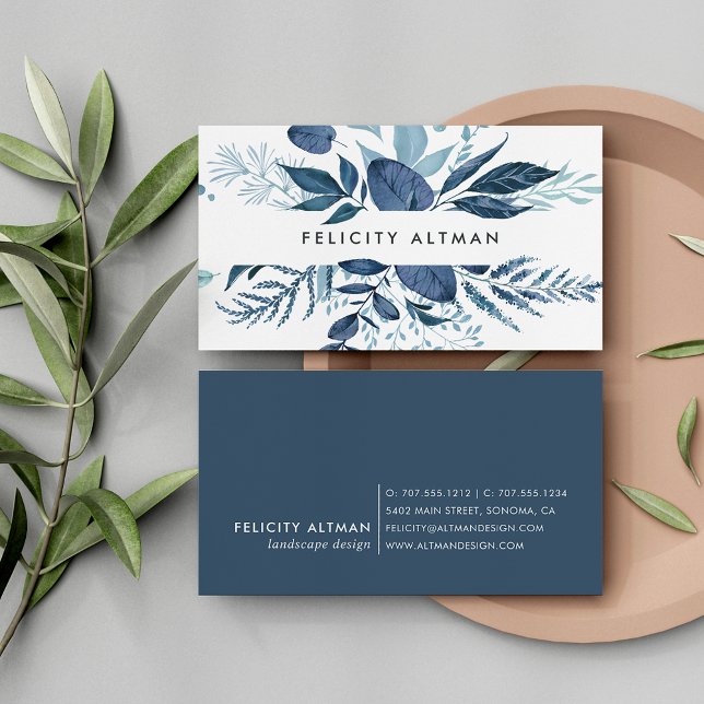 Tarjeta De Visita Wild Azure | Botanical (Subido por el creador)
