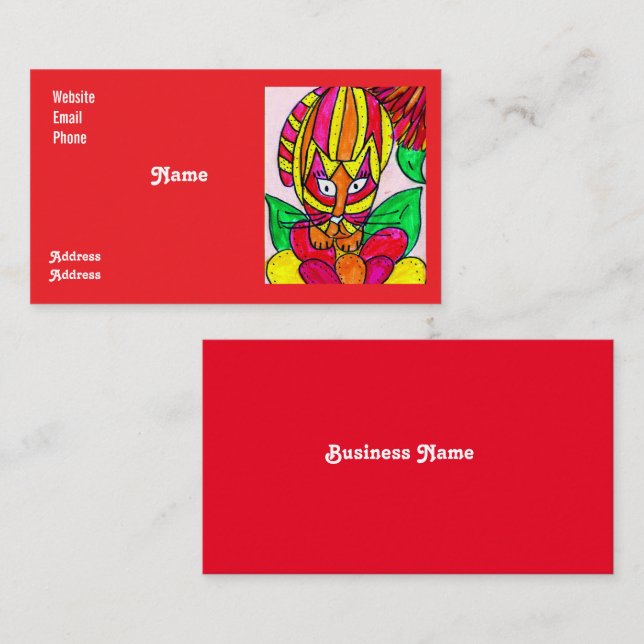 Tarjeta De Visita Wild Colorful Business Card (Anverso / Reverso)
