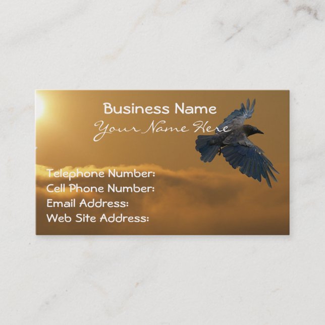Tarjeta De Visita Wild Raven Wildlife Photo Gift (Anverso)