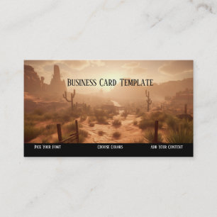 Tarjeta De Visita Wild West Desert Sunset Western Business Card