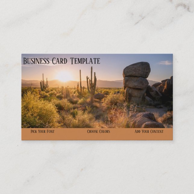 Tarjeta De Visita Wild West Desert Sunset Western Business Card (Anverso)