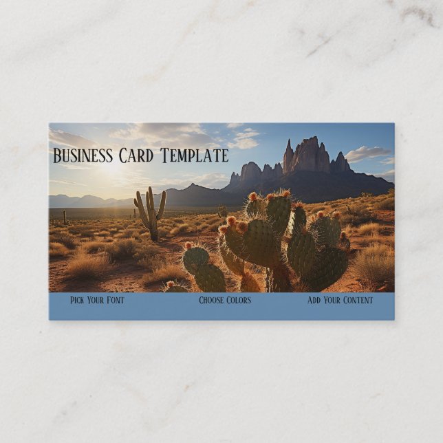 Tarjeta De Visita Wild West Desert Sunset Western Business Card (Anverso)