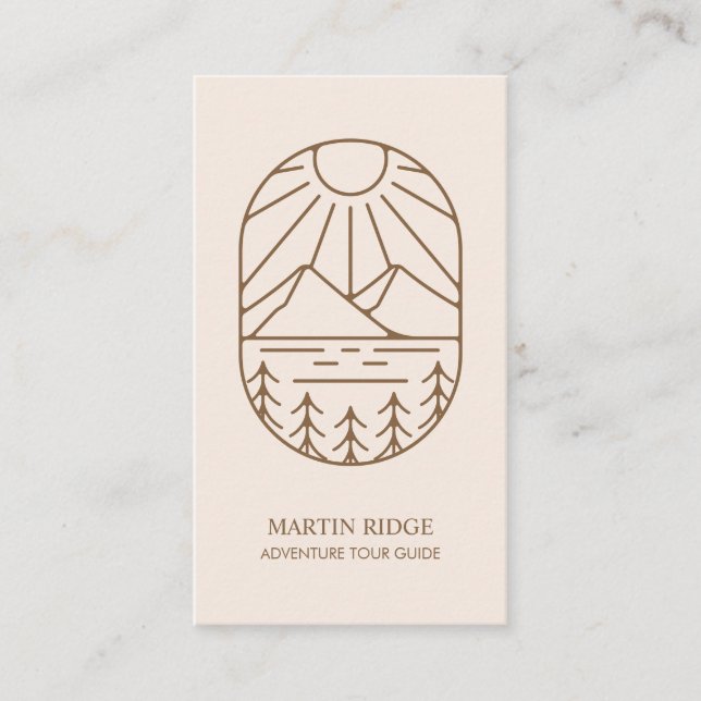 Tarjeta De Visita Wilderness Adventure Tour Guide Camping Survival (Anverso)