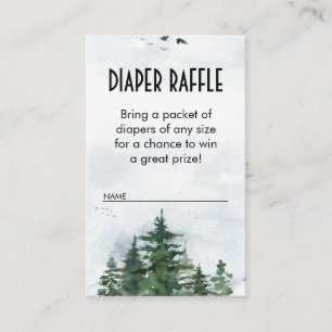 Tarjeta De Visita Wilderness Baby Shower Diaper Raffle Insert