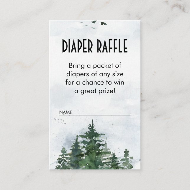 Tarjeta De Visita Wilderness Baby Shower Diaper Raffle Insert (Anverso)