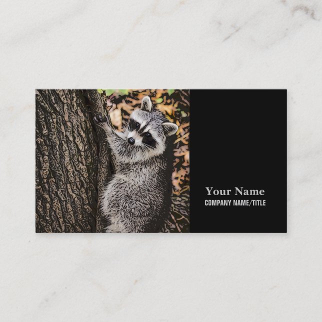 Tarjeta De Visita Wilderness Wild Raccoon (Anverso)