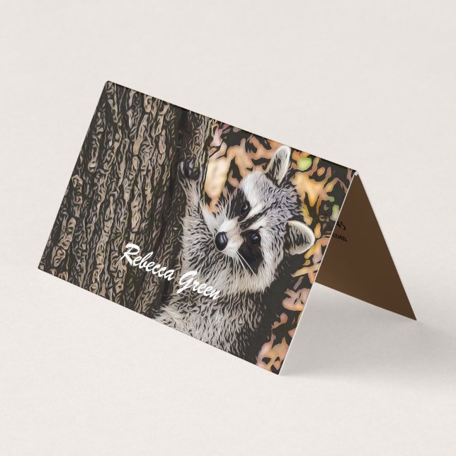 Tarjeta De Visita Wilderness Wild Raccoon (Anverso)
