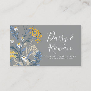 Tarjeta De Visita Wildflower de la margarita y bayas de serbal