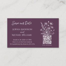 Tarjeta De Visita Wildflower Elegance Boda-Save the Date-
