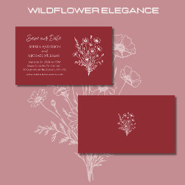 Tarjeta De Visita Wildflower Elegance Boda-Save the Date-