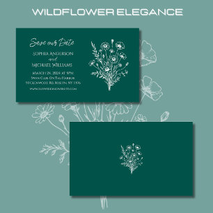 Tarjeta De Visita Wildflower Elegance Boda-Save the Date-