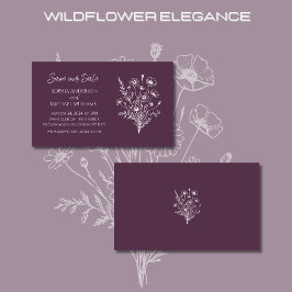 Tarjeta De Visita Wildflower Elegance Boda-Save the Date-
