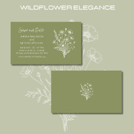 Tarjeta De Visita Wildflower Elegance Boda-Save the Date-