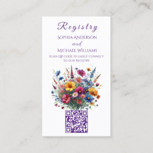 Tarjeta De Visita Wildflower Elegance-Registry-Honeymoon Business Ca