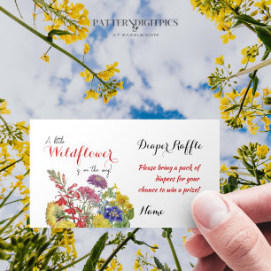 Tarjeta De Visita Wildflower Floral Baby Shower Diaper Raffle Game