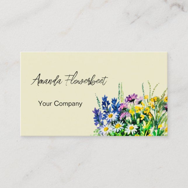 Tarjeta de visita Wildflowers (Anverso)