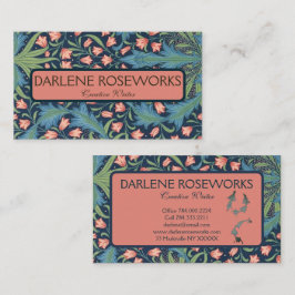 Tarjeta De Visita William Morris Beautiful Floral Pink Lily