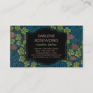 Tarjeta De Visita William Morris Beautiful Vine Pattern Berries