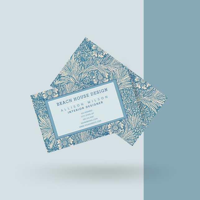 Tarjeta De Visita William Morris - Blue Marigold - Floral (Subido por el creador)