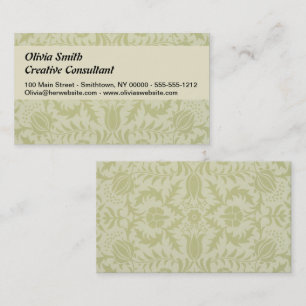 Tarjeta De Visita William Morris Borage Boda Soft Green