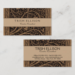 Tarjeta De Visita William Morris Campion Cuero Trabajado Damasco