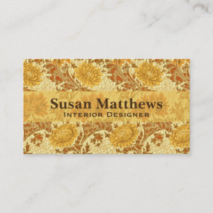 Tarjeta De Visita William Morris Chrysanthemums, Mustard Gold