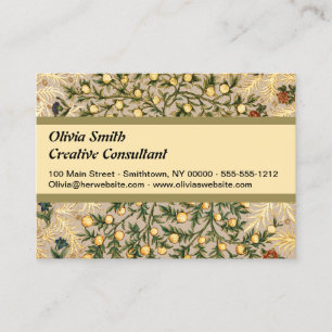 Tarjeta De Visita William Morris Floral Fruit Garden Flower Classic