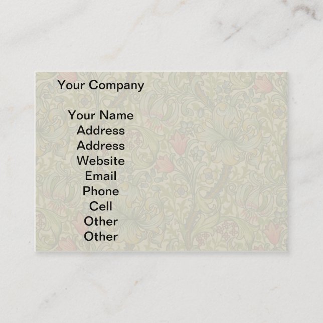 Tarjeta De Visita William Morris Golden Lily Antique (Anverso)