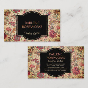 Tarjeta De Visita William Morris Hermoso Diseño Floral