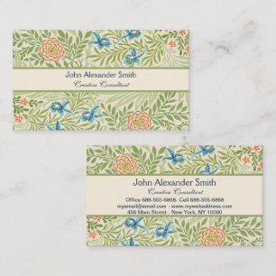 Tarjeta De Visita William Morris - Hojas y patrón de flor de espuela