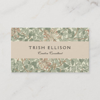 Tarjeta De Visita William Morris Honeysuckle Green Floral